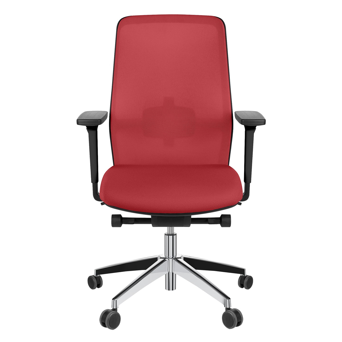 SURF Sedia oscillante per ufficio | Meccanici sincroni, braccioli 3D, rosso / rosso fuoco