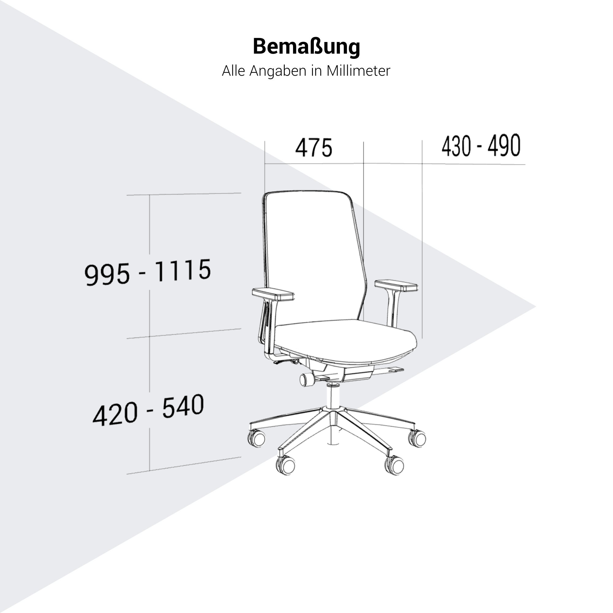 SURF office swivel chair | Synchronous mechanism, 3D armrests, black / coal black