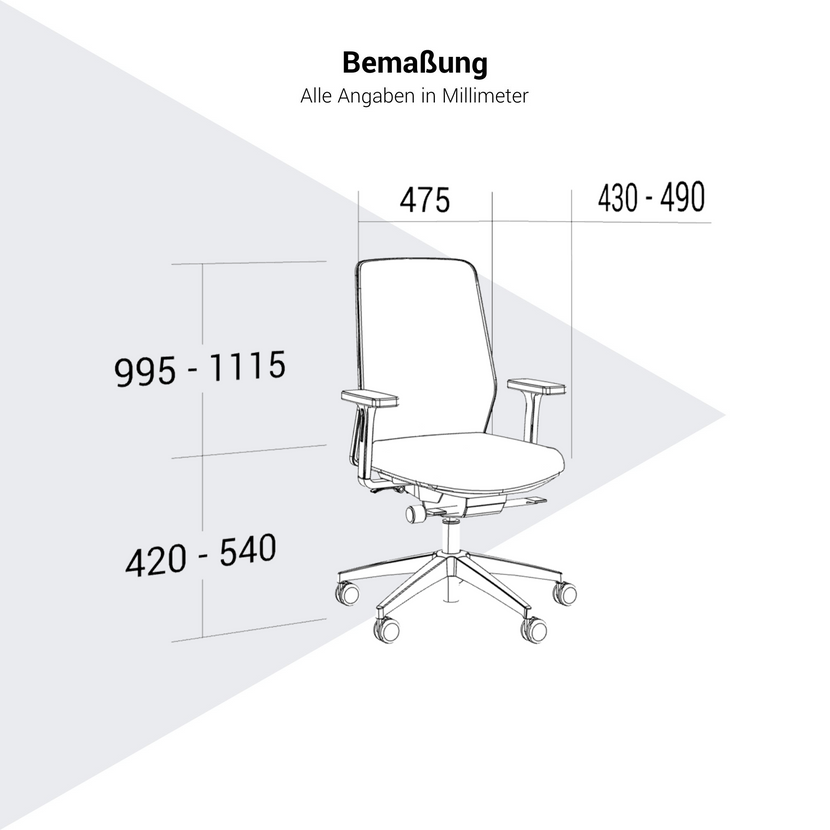 SURF office swivel chair | Synchronous mechanism, 3D armrests, black / coal black