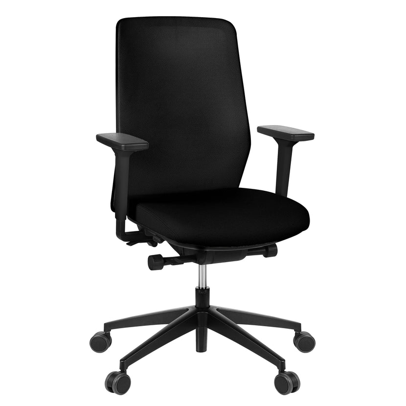 SURF office swivel chair | Synchronous mechanism, 3D armrests, black / coal black