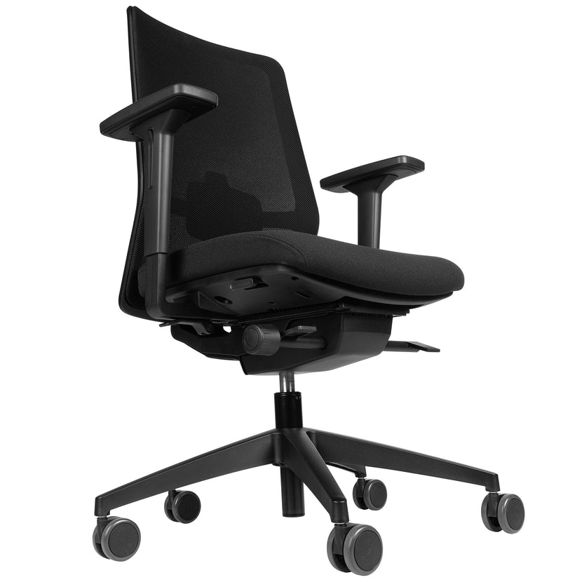 SURF office swivel chair | Synchronous mechanism, 3D armrests, black / coal black