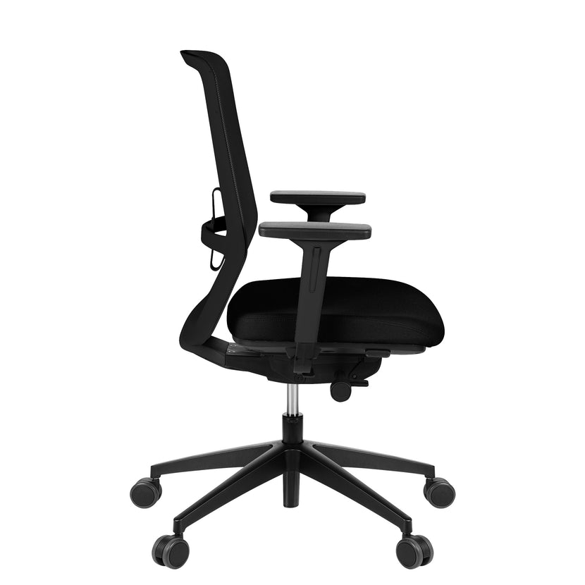 SURF office swivel chair | Synchronous mechanism, 3D armrests, black / coal black