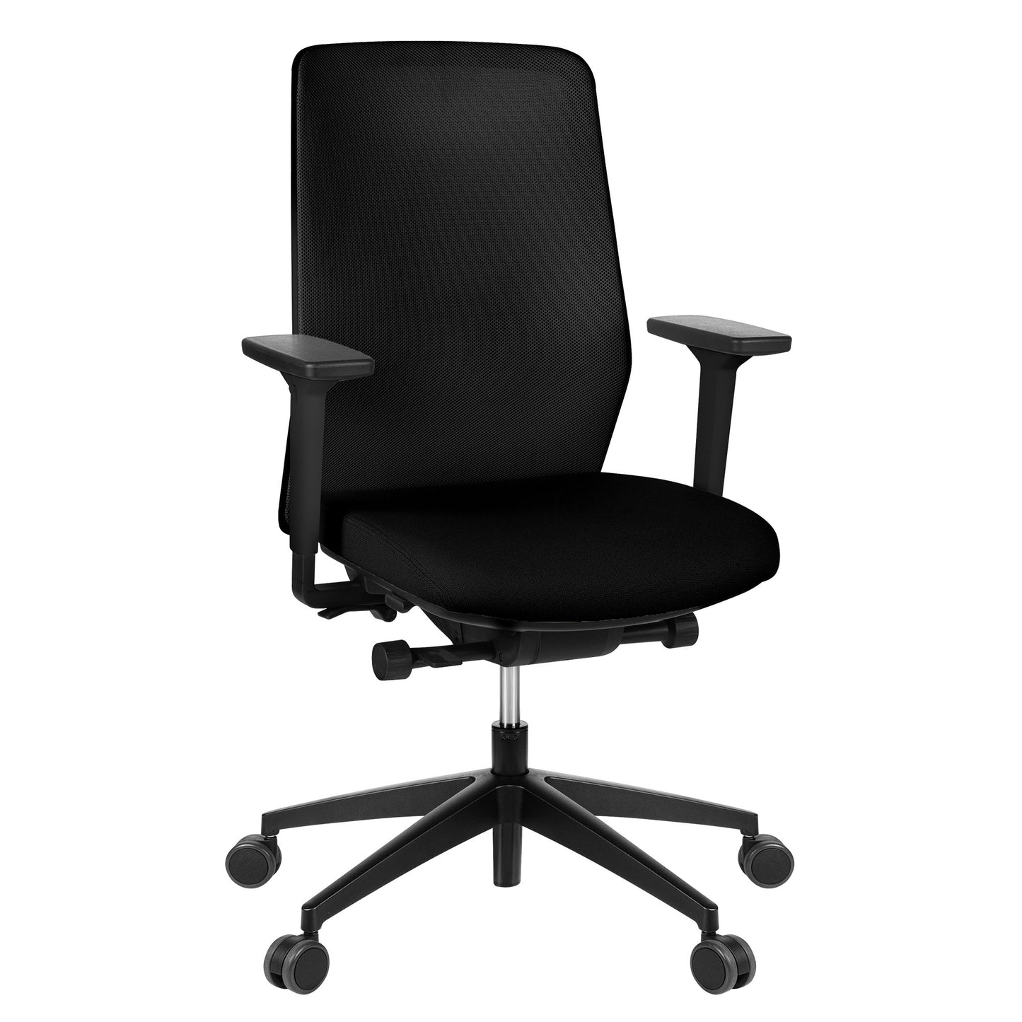 SURF Bürodrehstuhl | Synchronmechanik, 3D-Armlehnen, Schwarz / Kohlschwarz