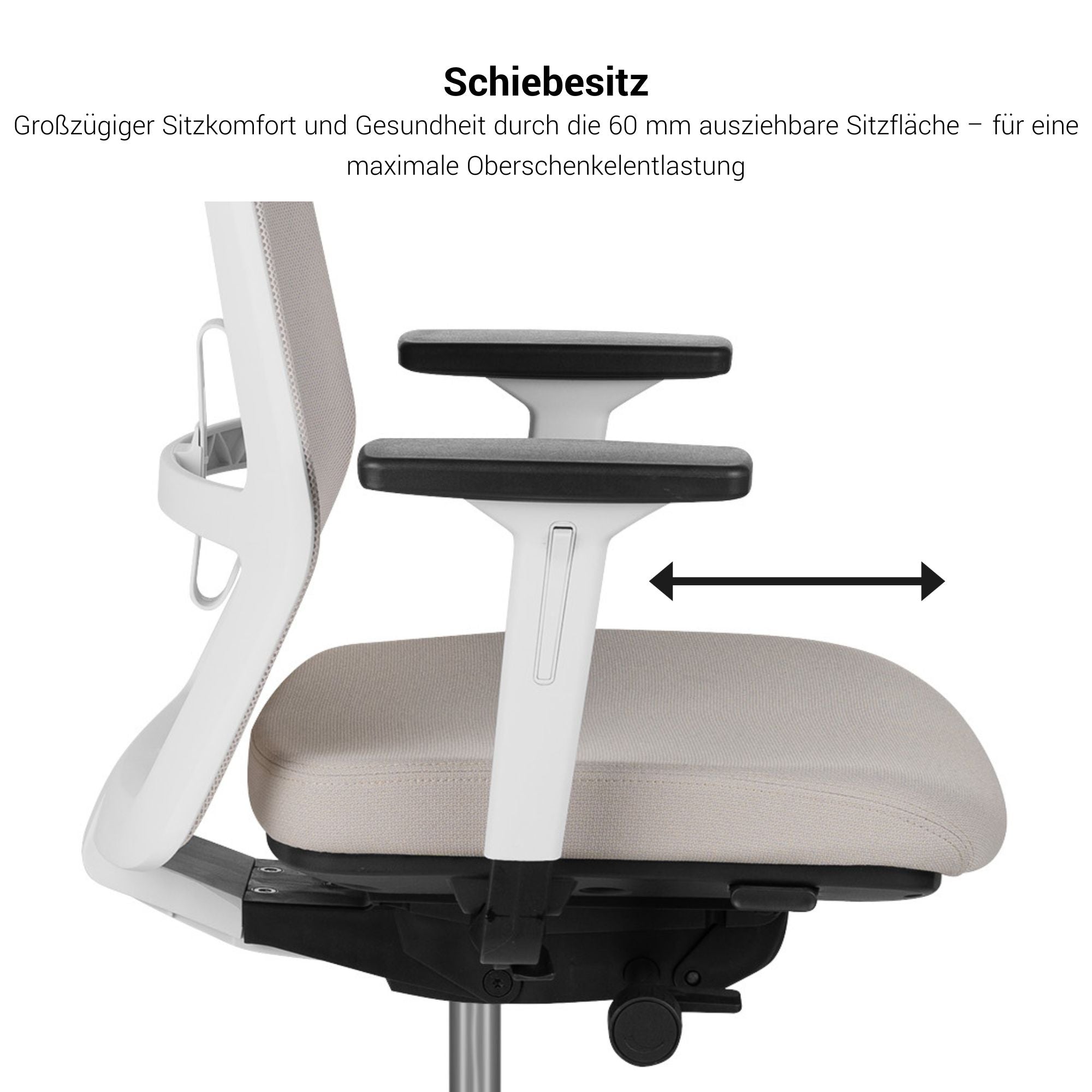 SURF office swivel chair | Synchronous mechanism, 3D armrests, black / coal black