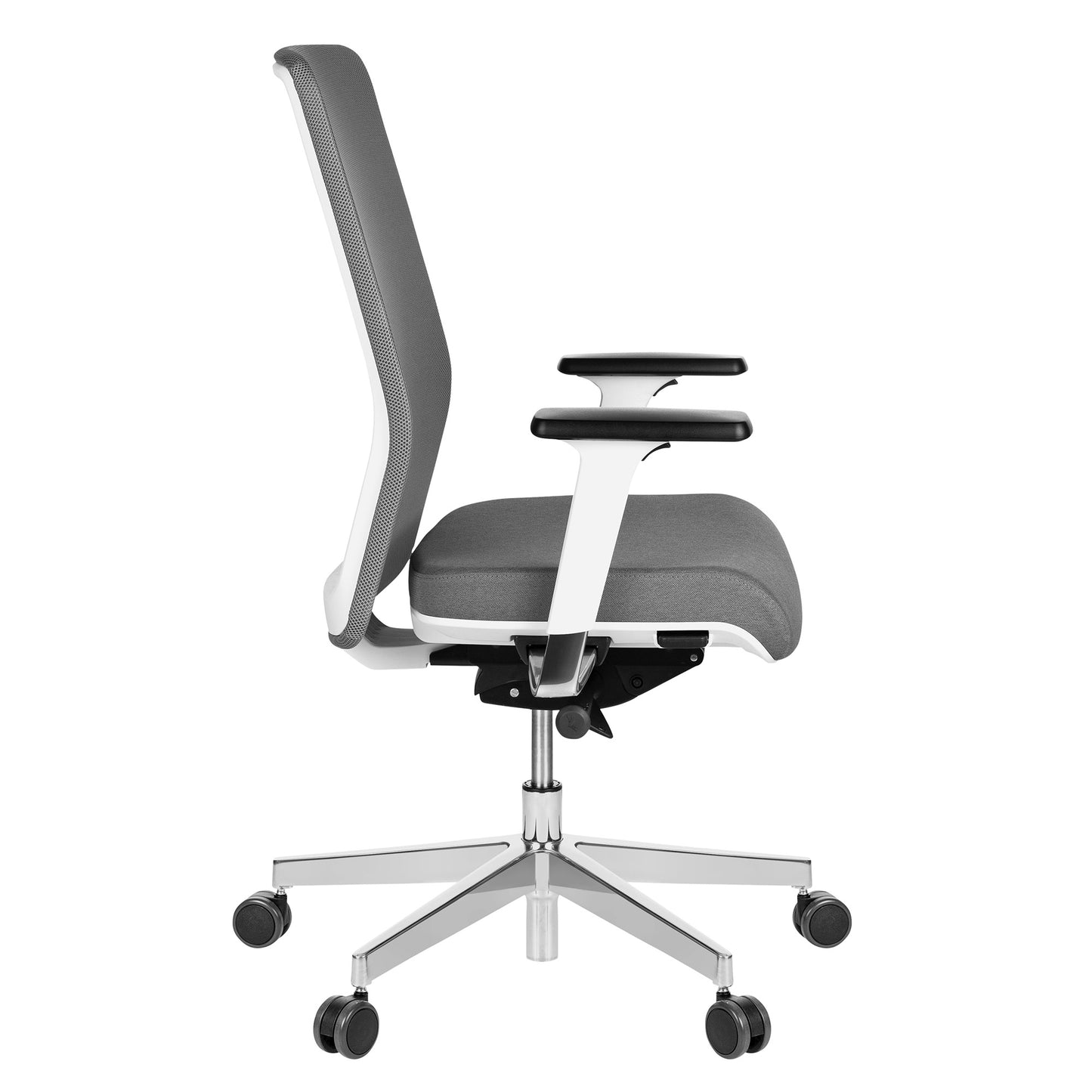 Chaise pivotante de bureau WIND | Dossier en maille, gris métal