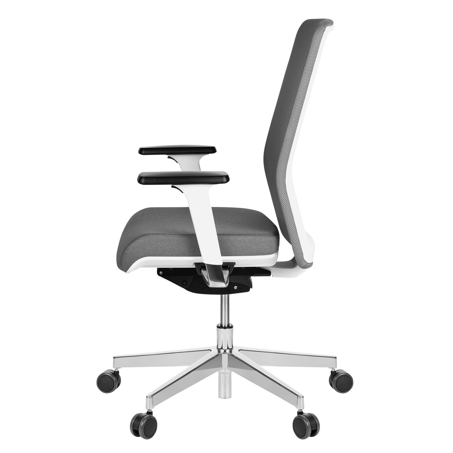 Chaise pivotante de bureau WIND | Dossier en maille, gris métal