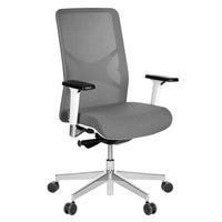 Chaise pivotante de bureau WIND | Dossier en maille, gris métal