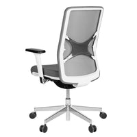 Chaise pivotante de bureau WIND | Dossier en maille, gris métal