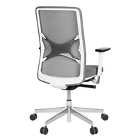 Chaise pivotante de bureau WIND | Dossier en maille, gris métal