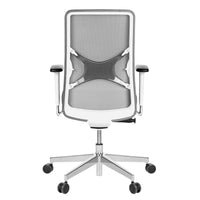 Chaise pivotante de bureau WIND | Dossier en maille, gris métal