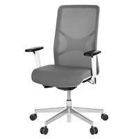 Chaise pivotante de bureau WIND | Dossier en maille, gris métal