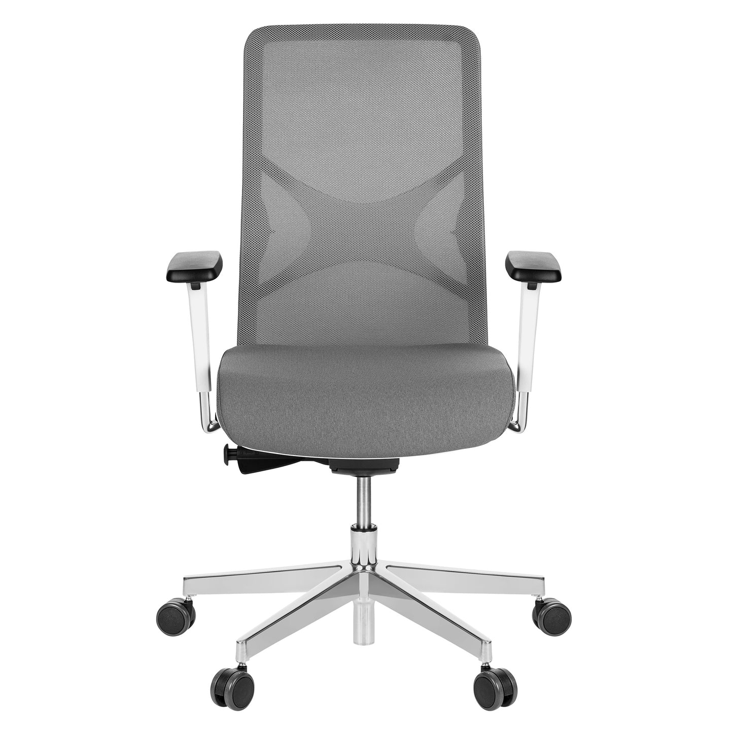 Chaise pivotante de bureau WIND | Dossier en maille, gris métal