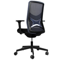 WIND office swivel chair | Mesh back grey-blue, seat black