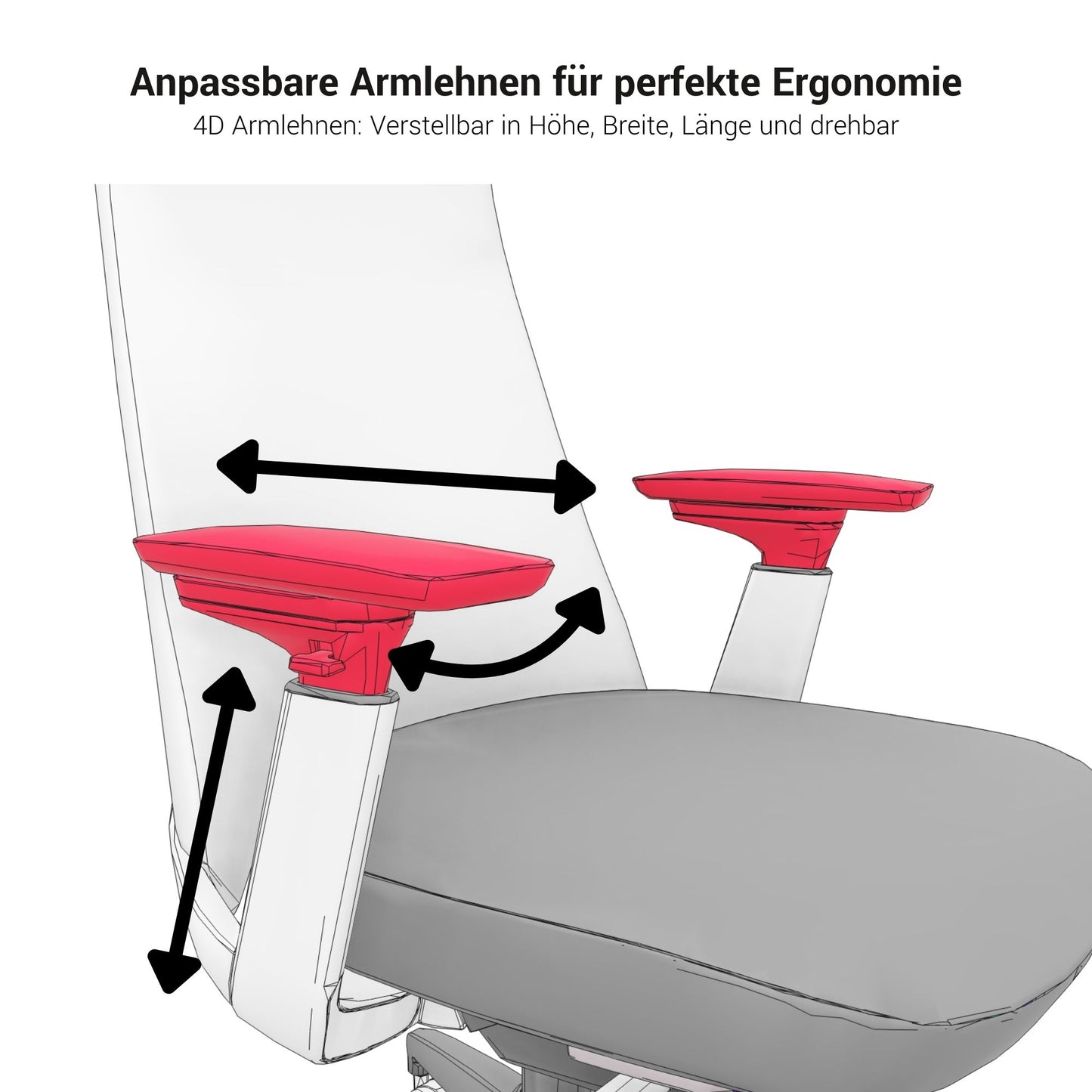 YUCAN Bürodrehstuhl | 4D-Armlehnen, Synchronmechanik, optionale Kopfstütze, Schwarz