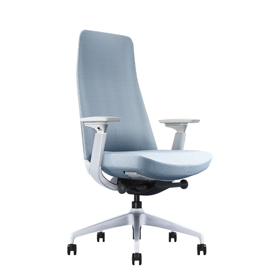 Chaise de bureau pivotante YUCAN | Accoudoirs 4D, mécanisme synchrone, gris argenté