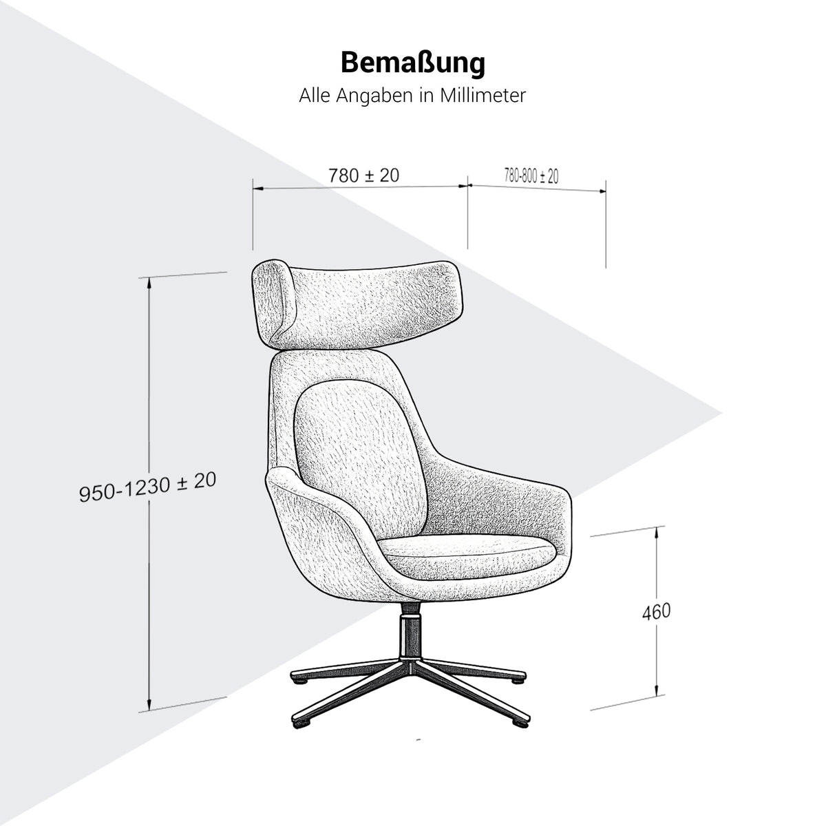 CALION Lounge-Sessel | Sternfuß, bis 150 kg belastbar, niedrige und hohe Variante - 11 Lightbox Main Image
