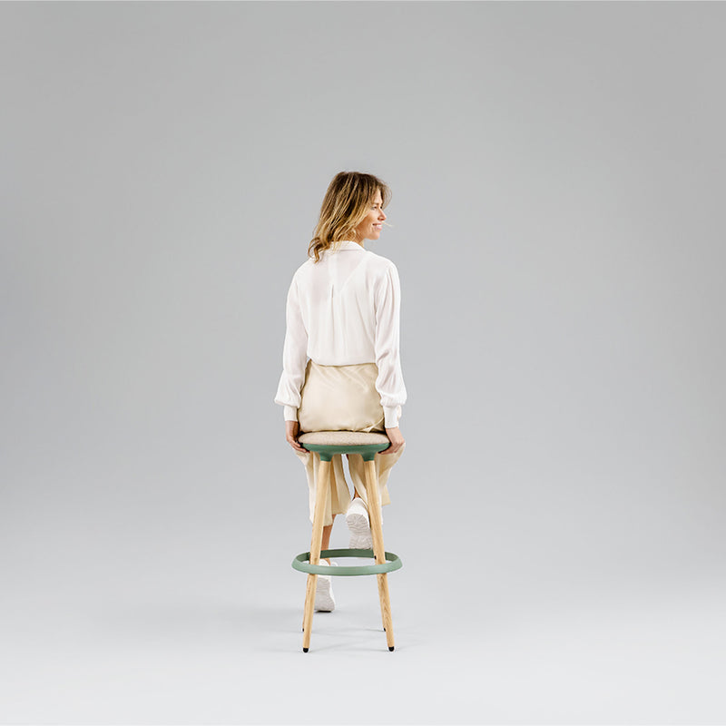 CANNIE Sitzhocker | Sitzhöhe 500 – 790 mm, Massivholz-Gestell - 12 Main Image