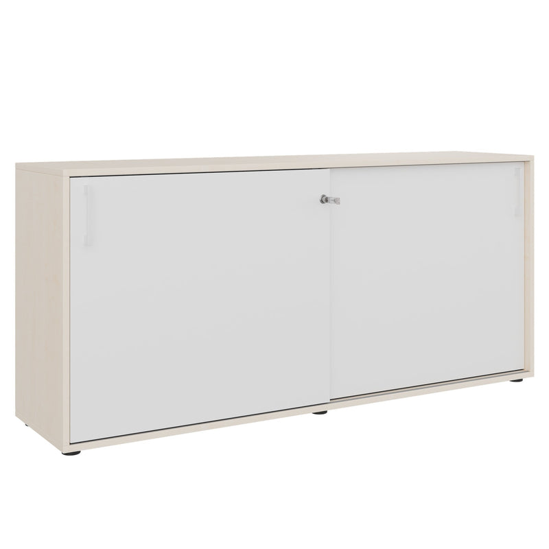 Armadio con ante scorrevoli CHOICE | 2 OH, 1600 x 740 mm, acero / bianco - 1 Main Image