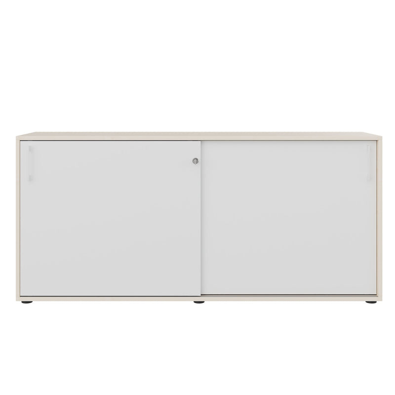 Armadio con ante scorrevoli CHOICE | 2 OH, 1600 x 740 mm, acero / bianco - 3 Main Image