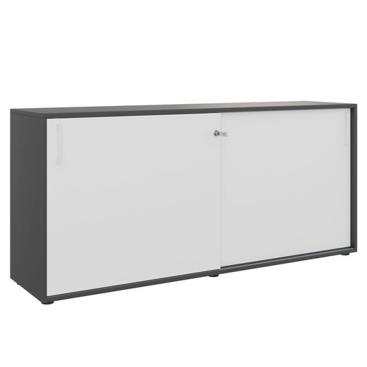 CHOICE sliding door wardrobe | 2 OH, 1600 x 740 mm, anthracite / white