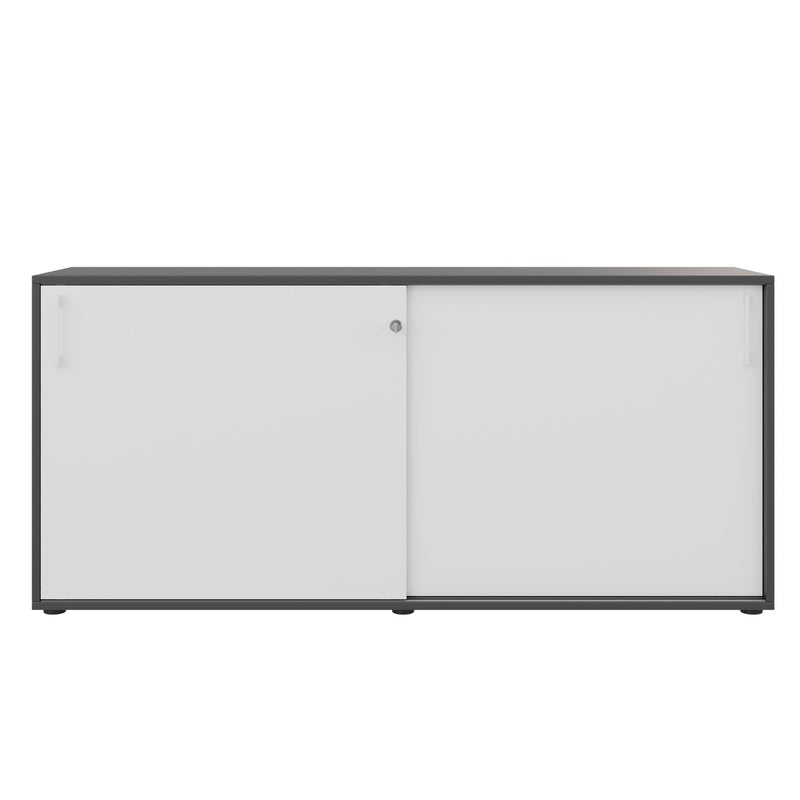 Armoire à portes coulissantes CHOICE | 2 OH, 1600 x 740 mm, anthracite / blanc - 3 Main Image
