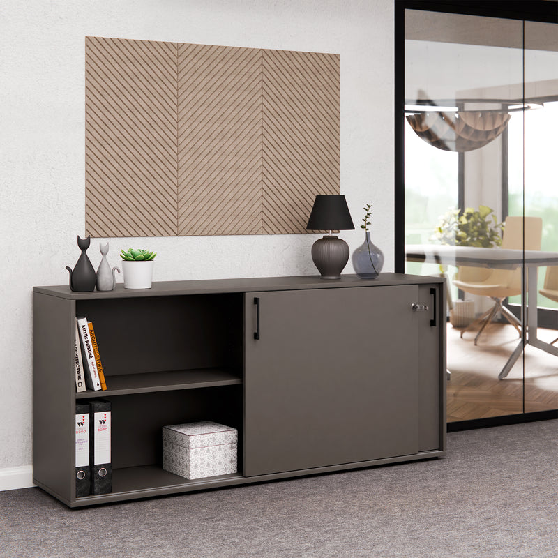 CHOICE sliding door wardrobe | 2 OH, 1600 x 740 mm, Cubanite gray - 2 Main Image