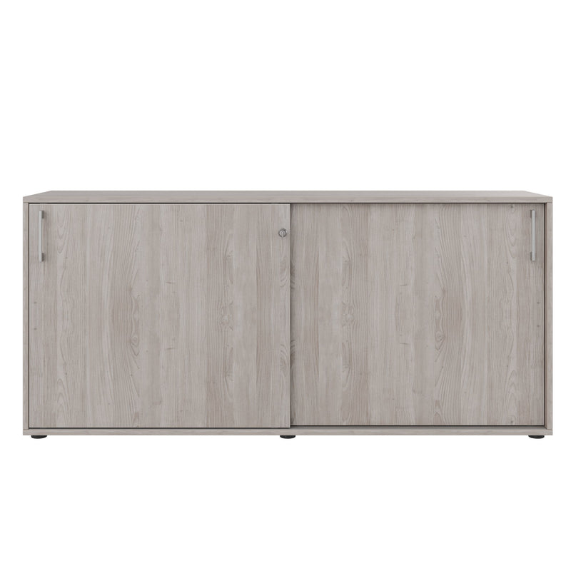 Armadio con ante scorrevoli CHOICE | 2 ripiani superiori, 1600 x 740 mm, rovere nordico grigio - 3 Main Image
