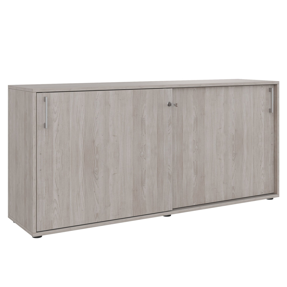 Armadio con ante scorrevoli CHOICE | 2 ripiani superiori, 1600 x 740 mm, rovere nordico grigio - 1 Lightbox Main Image