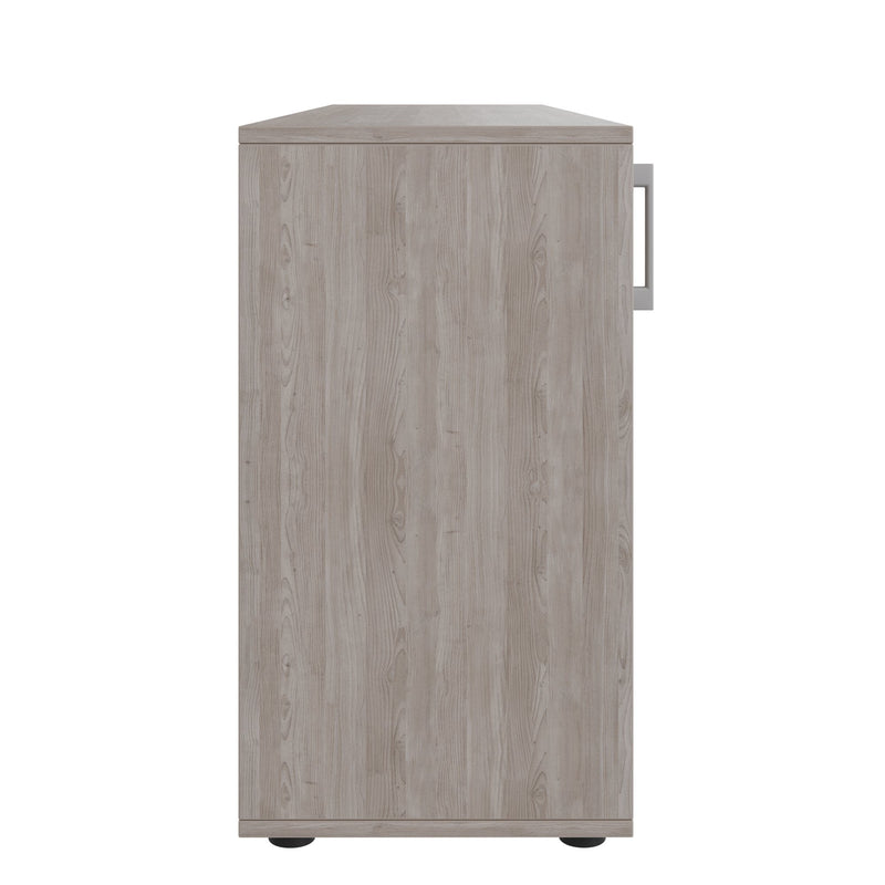 Armadio con ante scorrevoli CHOICE | 2 ripiani superiori, 1600 x 740 mm, rovere nordico grigio - 4 Main Image