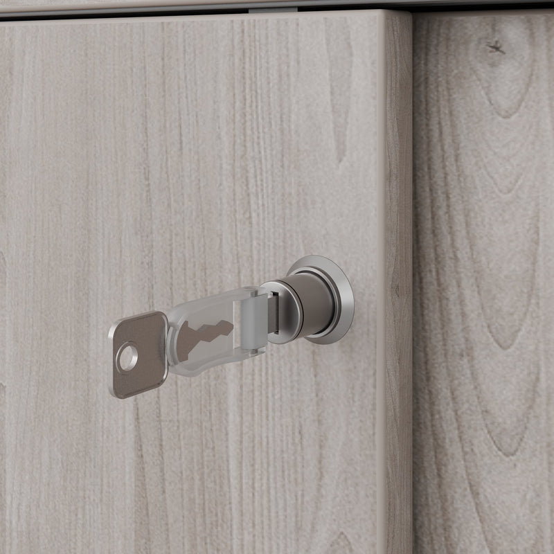 Armadio con ante scorrevoli CHOICE | 2 ripiani superiori, 1600 x 740 mm, rovere nordico grigio - 7 Main Image