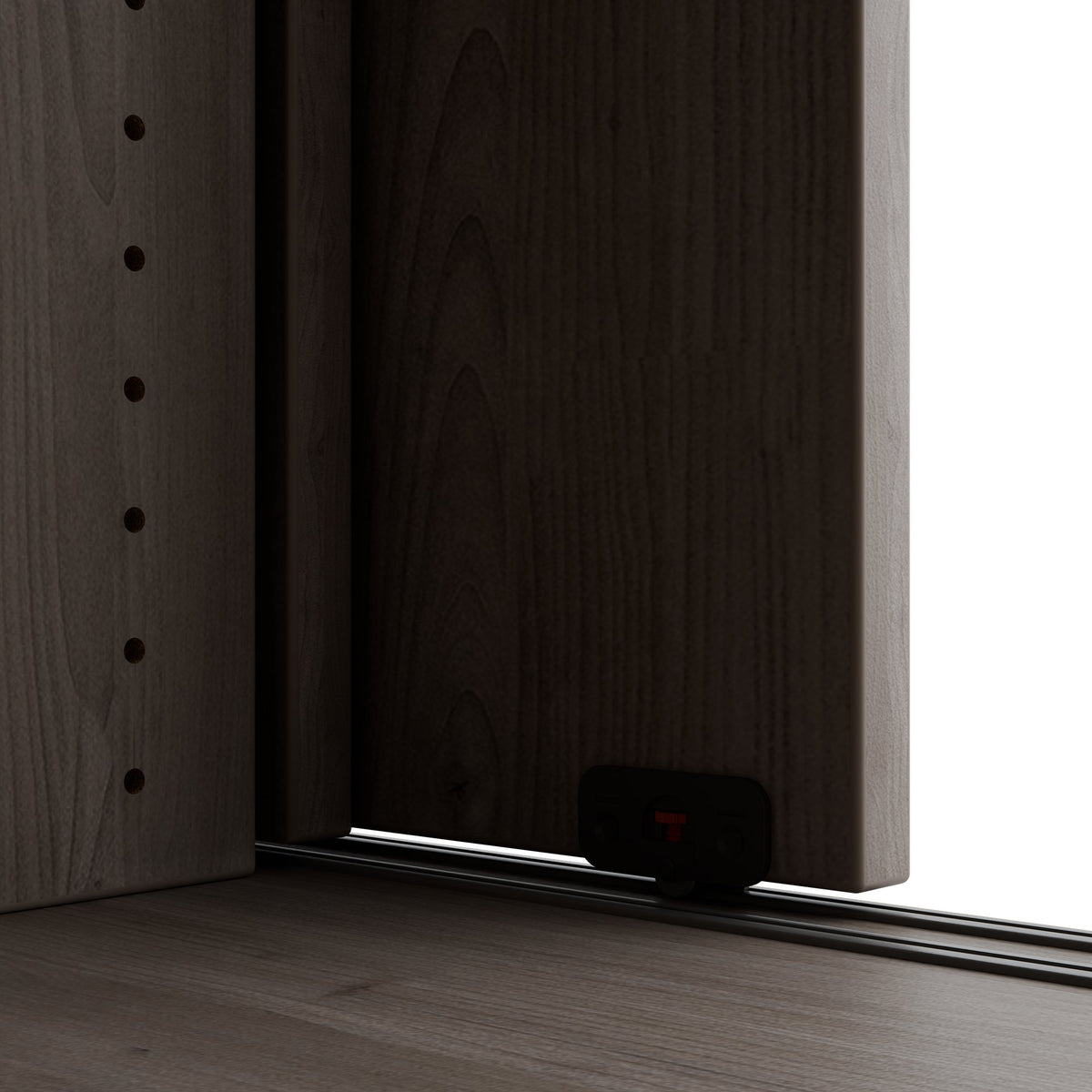 Armadio con ante scorrevoli CHOICE | 2 ripiani superiori, 1600 x 740 mm, rovere nordico grigio - 10 Lightbox Main Image
