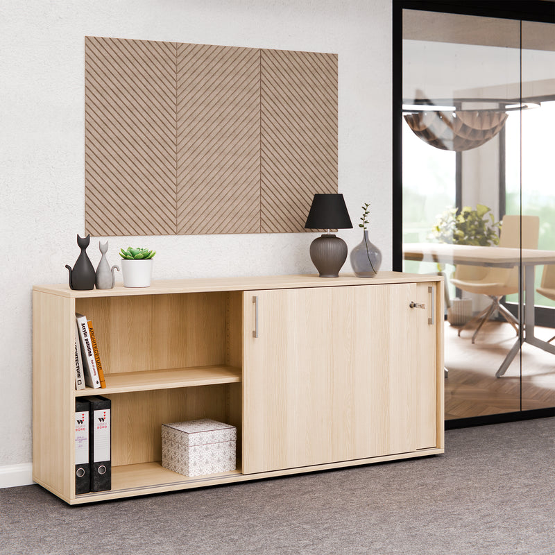 CHOICE sliding door wardrobe | 2 OH, 1600 x 740 mm, sand ash - 2 Main Image