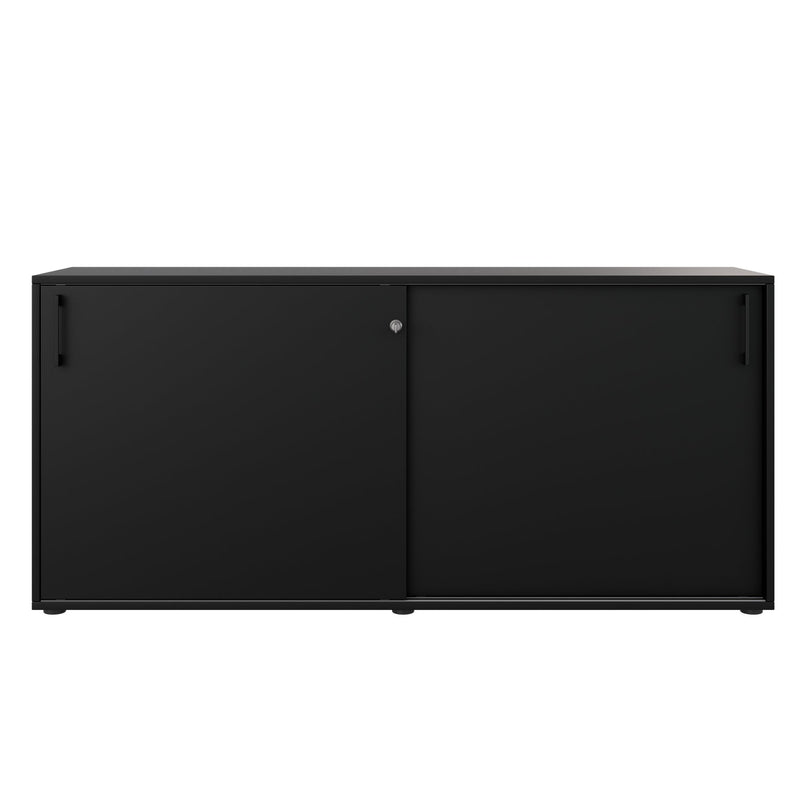 CHOICE sliding door wardrobe | 2 shelves, 1600 x 740 mm, black - 3 Main Image