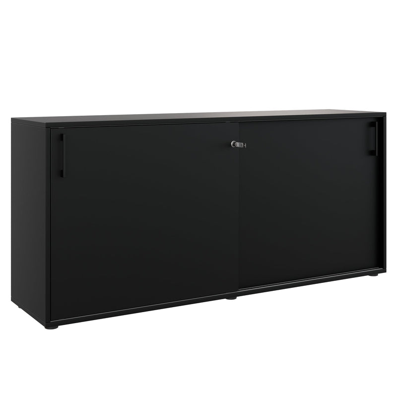 CHOICE sliding door wardrobe | 2 shelves, 1600 x 740 mm, black - 1 Main Image
