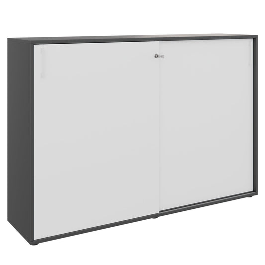 Armoire à portes coulissantes CHOICE | 3 OH, 1600 x 1095 mm, anthracite / blanc