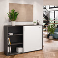 Armadio con ante scorrevoli CHOICE | 3 ripiani, 1600 x 1095 mm, antracite / bianco - 2 Thumbnail Image
