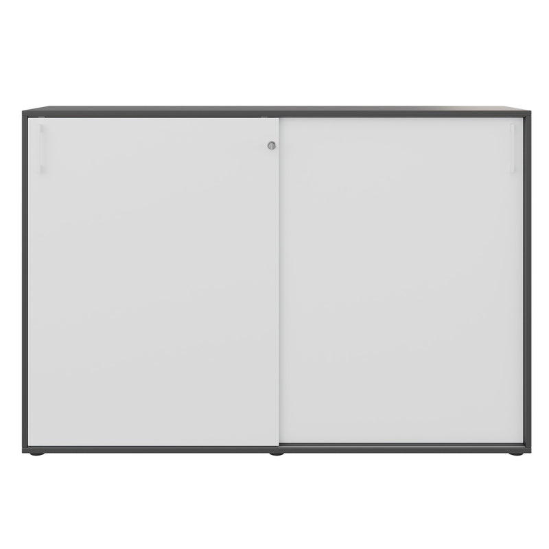 Armadio con ante scorrevoli CHOICE | 3 ripiani, 1600 x 1095 mm, antracite / bianco - 3 Main Image