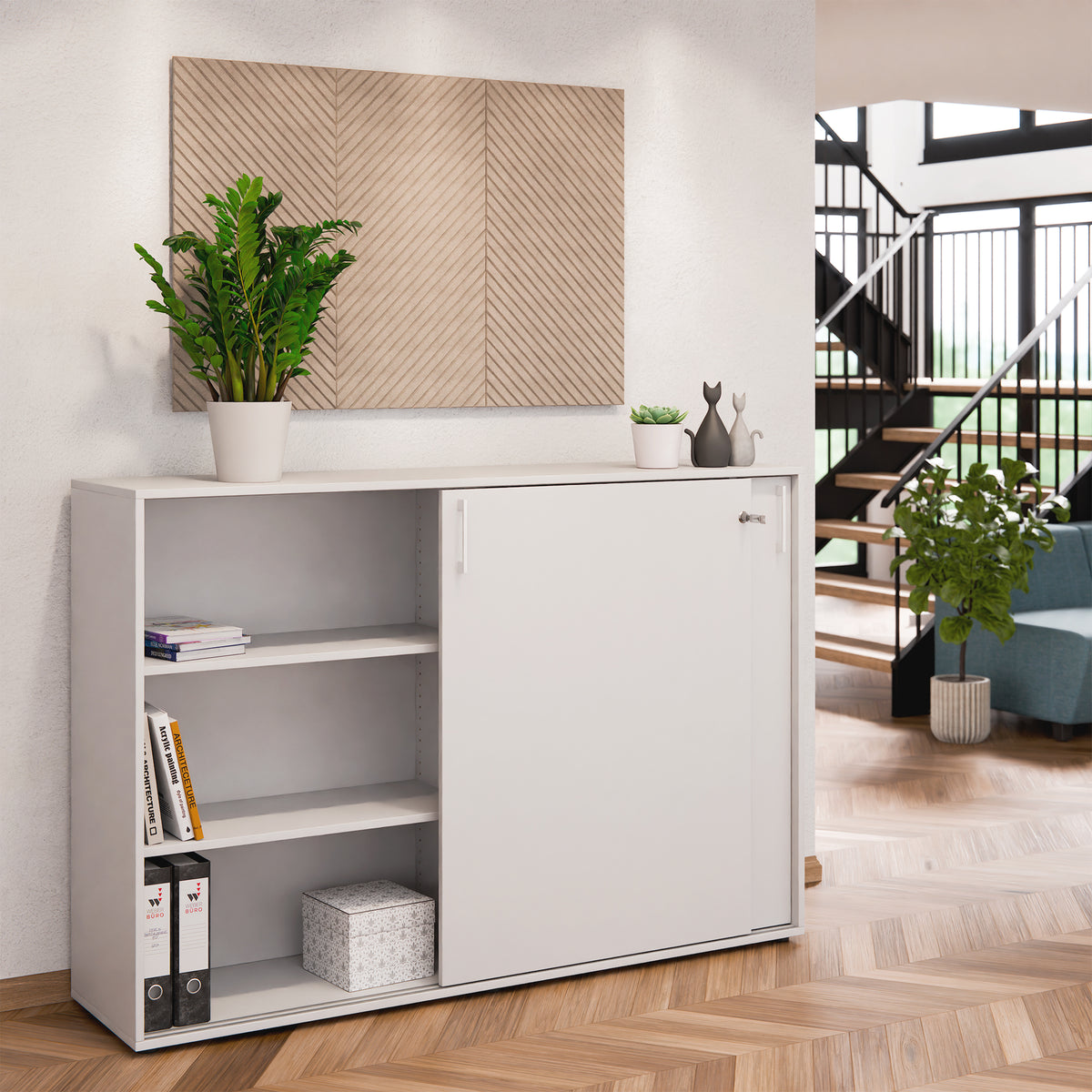 CHOICE Schiebetürenschrank | 3 OH, 1600 x 1095 mm, Perlgrau - 2 Lightbox Main Image