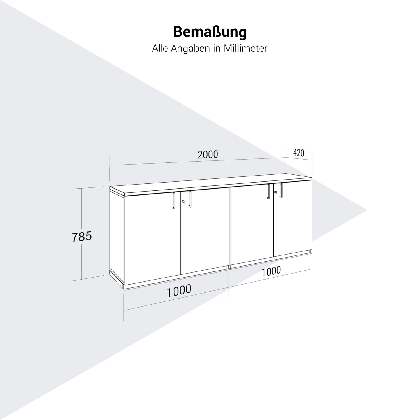 CHOICE Cupboard set | 2OH, 2000 x 785 mm, cubanite gray