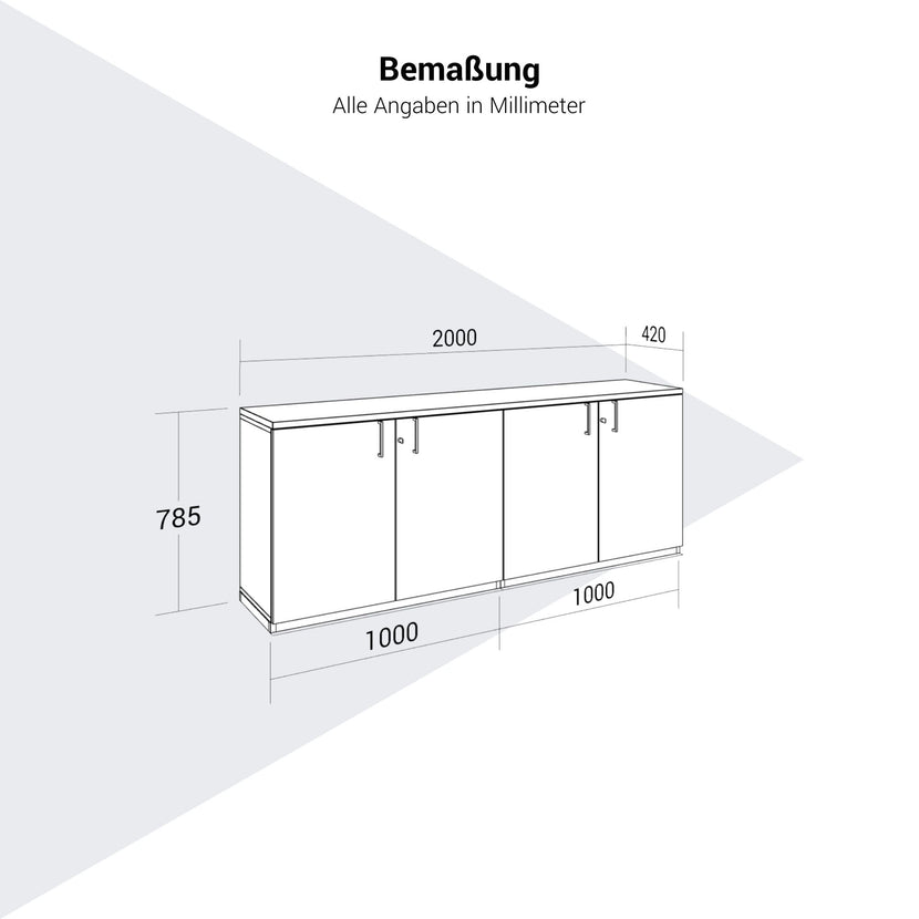 CHOICE Cupboard set | 2OH, 2000 x 785 mm, cubanite gray