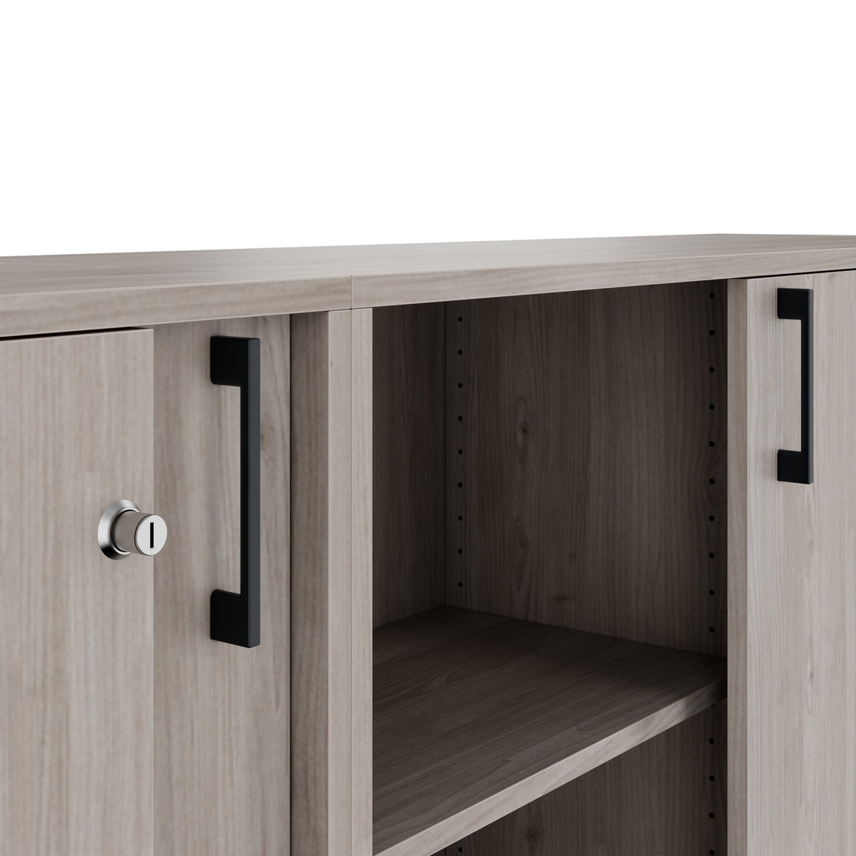 CHOICE Schrankset | 2OH, 2400 x 760 mm, Nordeiche grau - 6 Lightbox Main Image