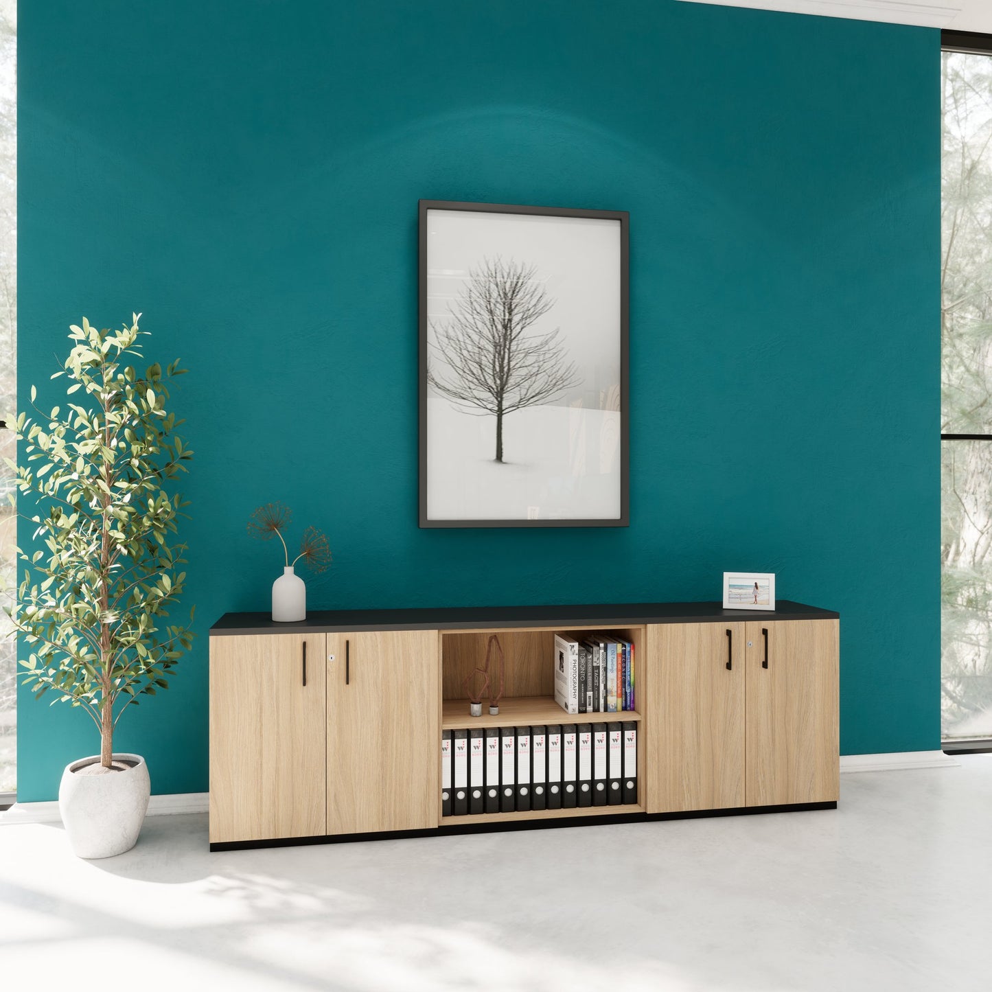 CHOICE Cupboard set | 2OH, 2400 x 785 mm, amber oak