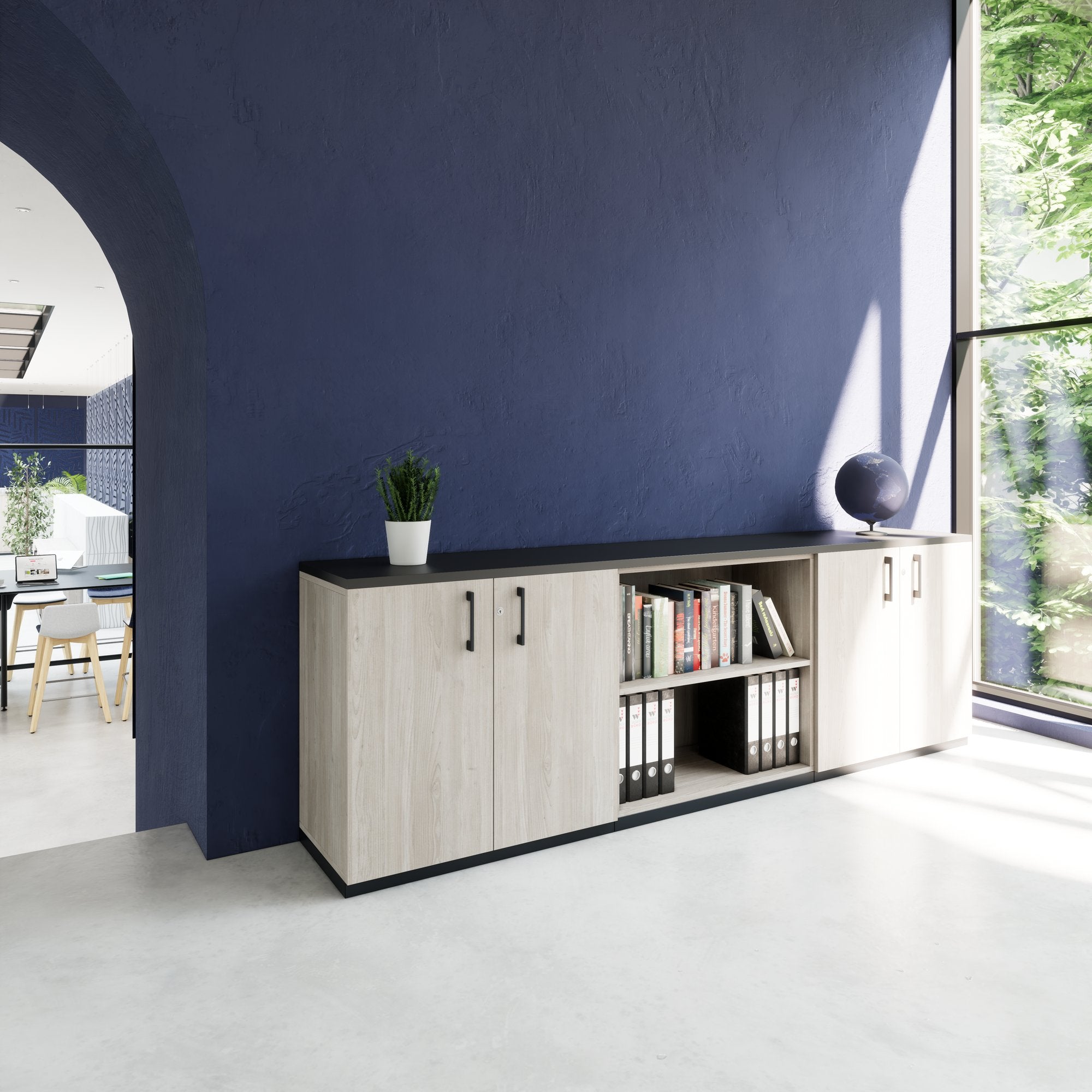 CHOICE Cupboard set | 2OH, 2400 x 785 mm, north oak gray