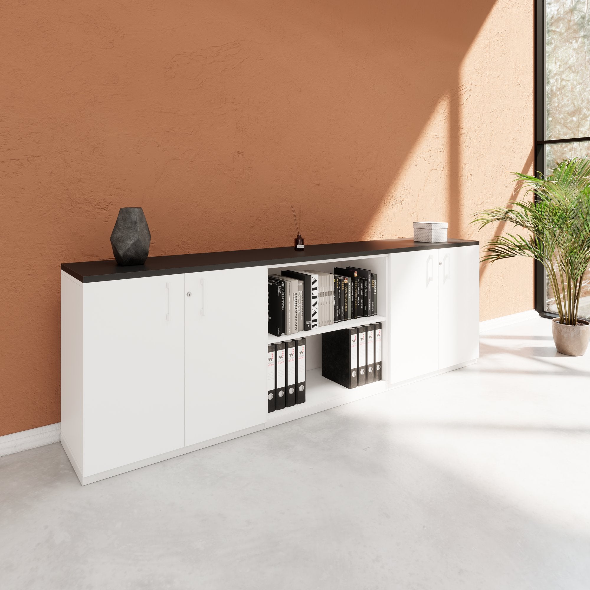 CHOICE Cupboard set | 2OH, 2400 x 785 mm, white