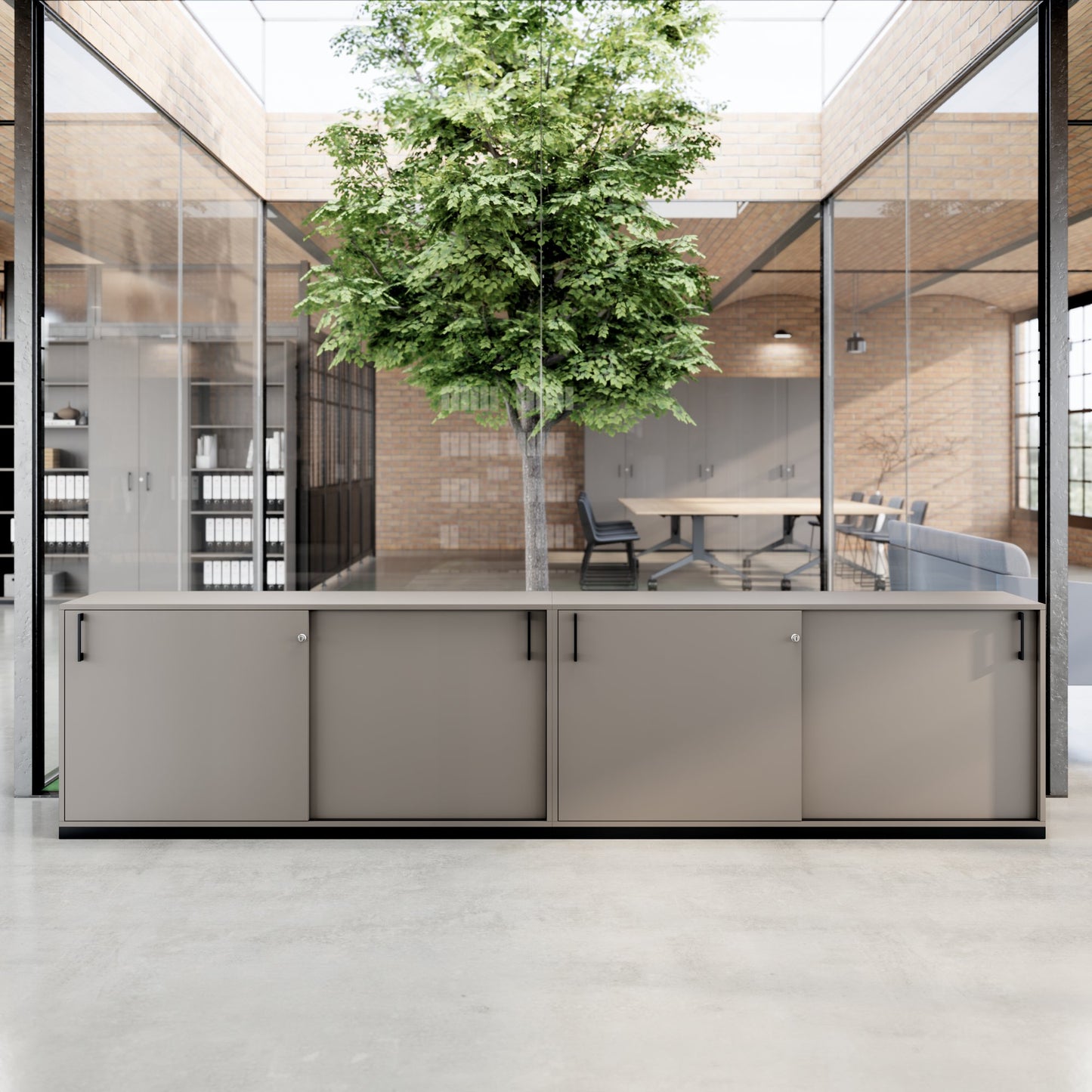 CHOICE Ensemble de placards | 2OH, 3200 x 760 mm, gris cubanite