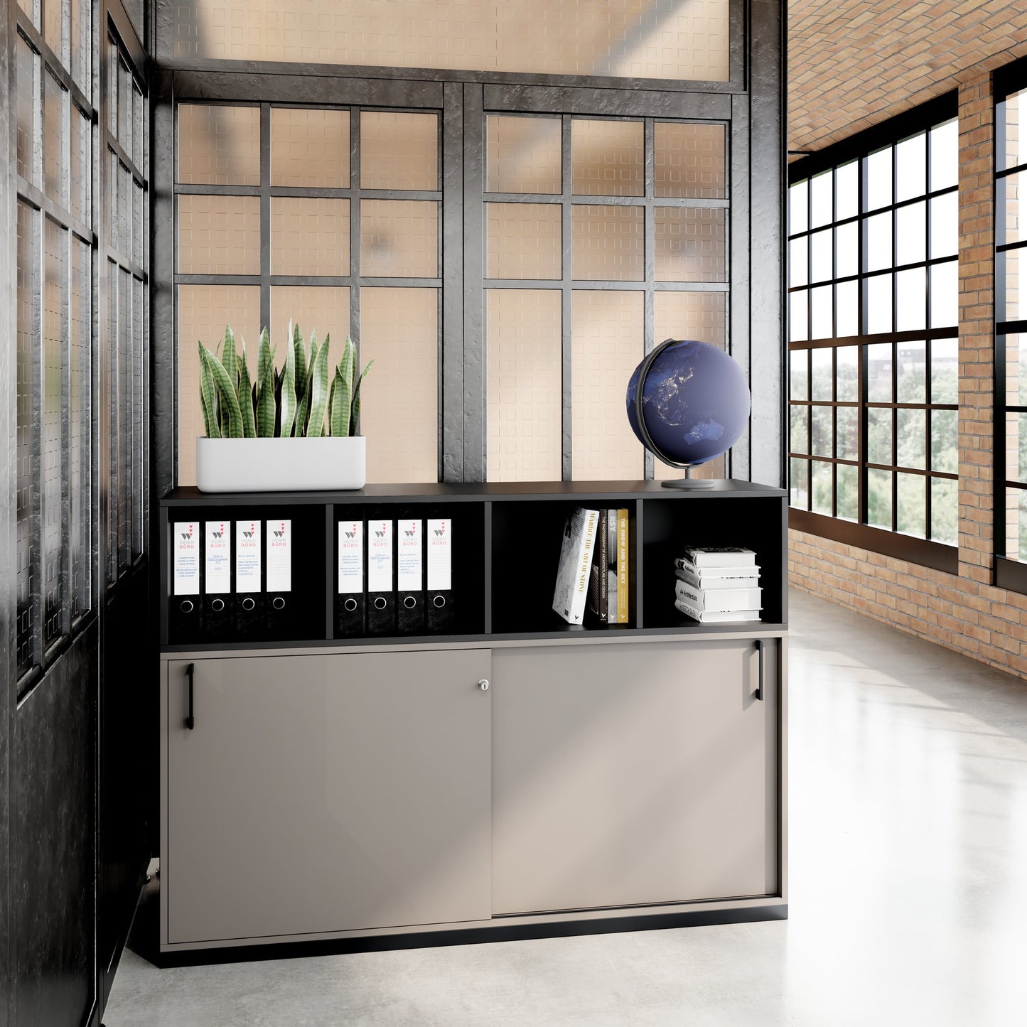 CHOICE Ensemble de placards | 3OH, 1600 x 1130 mm, gris cubanite