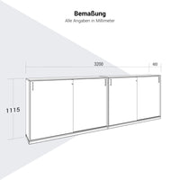 CHOICE Ensemble de placards | 3OH, 3200 x 1115 mm, gris cubanite