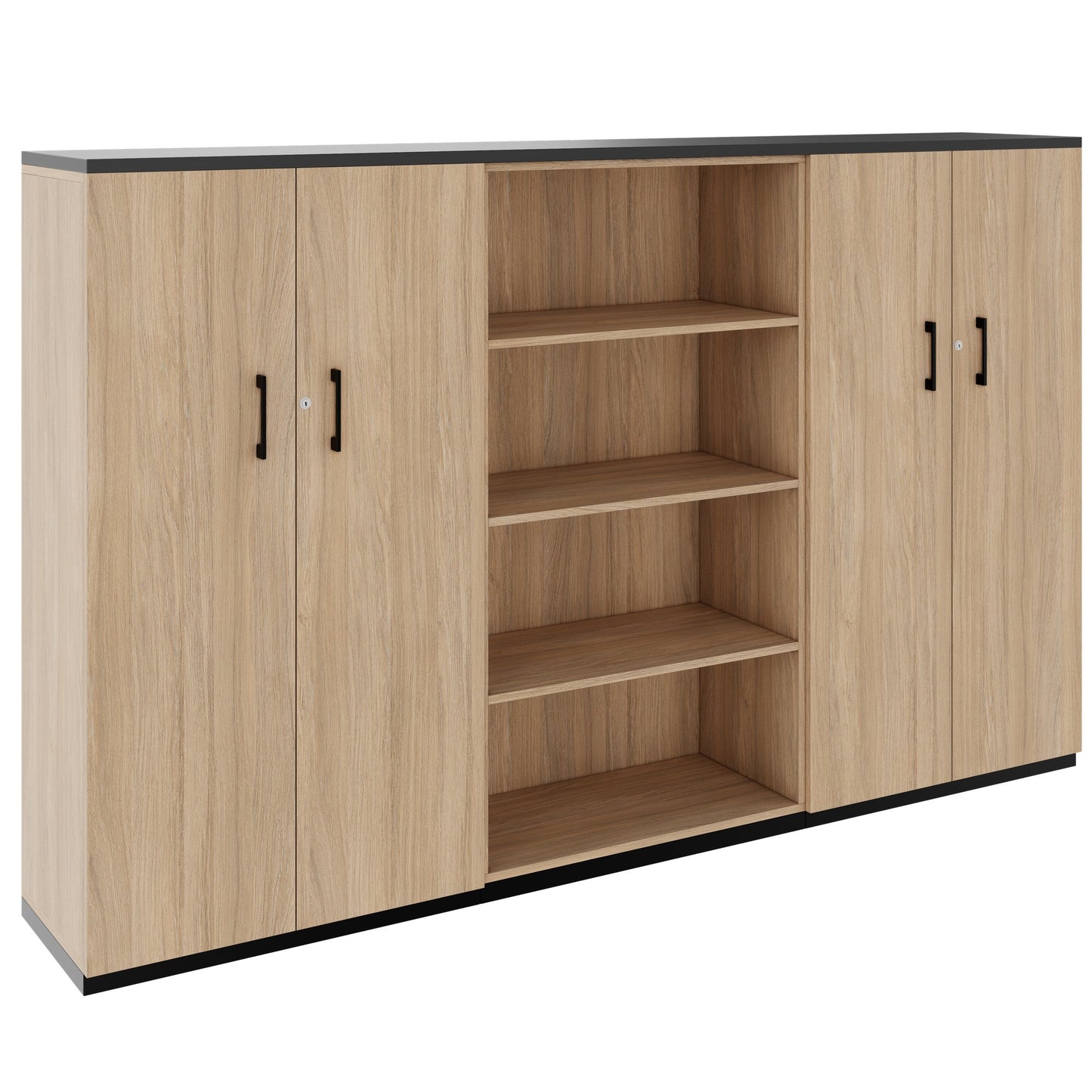 CHOICE Schrankwand | 4OH, 2400 x 1490 mm, Bernsteineiche