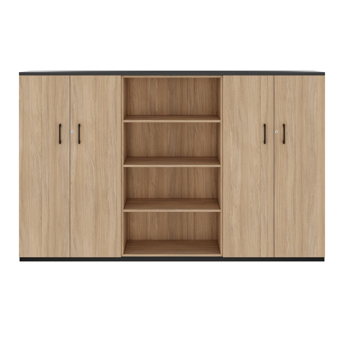 CHOICE Wall cabinet unit | 4OH, 2400 x 1490 mm, Amber Oak  - 3 Lightbox Main Image