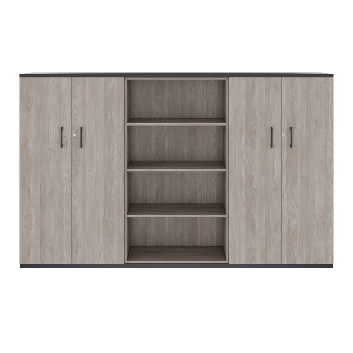 CHOICE Cabinet wall | 4 OH, 2400 x 1490 mm, Nordic oak grey  - 3 Lightbox Main Image